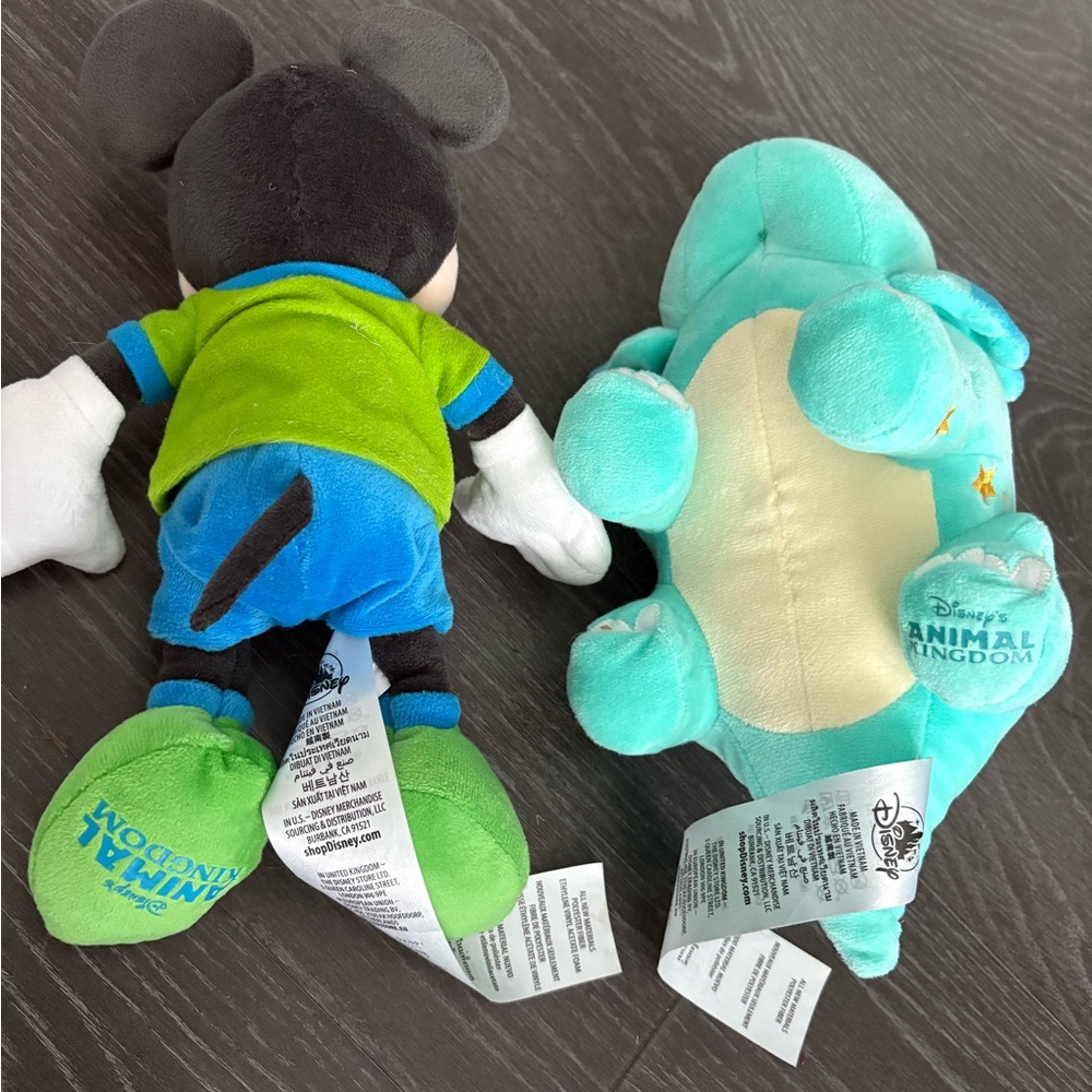 Disney Animal Kingdom Dinoland Mickey Mouse and Dinosaur Small Plush, NWT - Picture 6 of 7